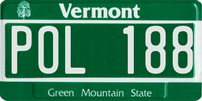 VT license plate POL188