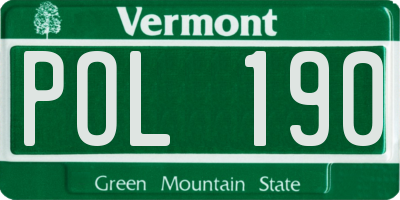 VT license plate POL190