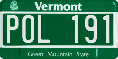 VT license plate POL191