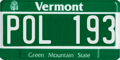 VT license plate POL193
