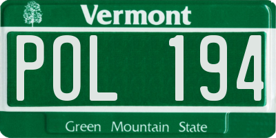 VT license plate POL194