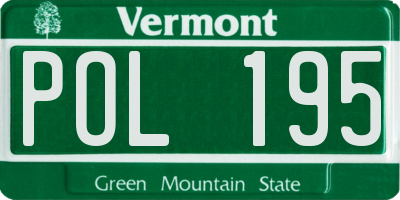 VT license plate POL195