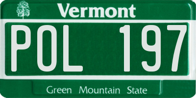 VT license plate POL197