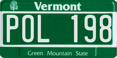 VT license plate POL198