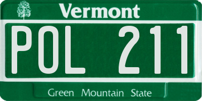 VT license plate POL211