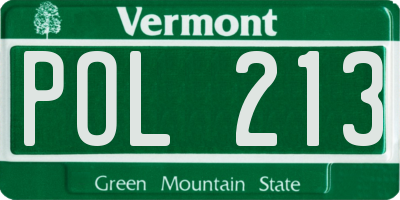 VT license plate POL213