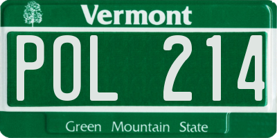 VT license plate POL214