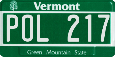 VT license plate POL217