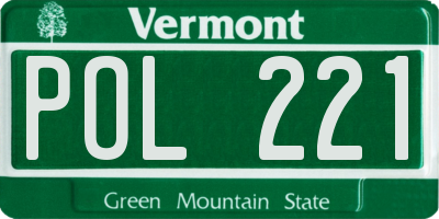 VT license plate POL221