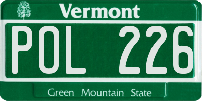 VT license plate POL226