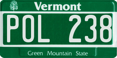 VT license plate POL238