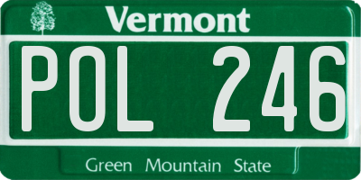 VT license plate POL246