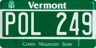 VT license plate POL249