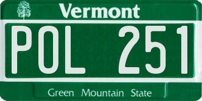 VT license plate POL251