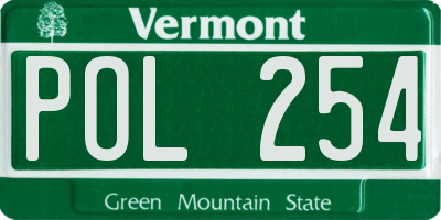 VT license plate POL254
