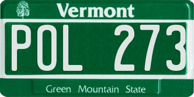 VT license plate POL273