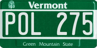 VT license plate POL275