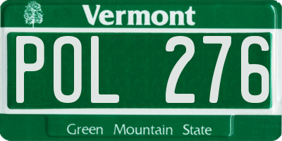 VT license plate POL276