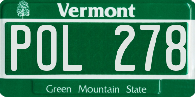 VT license plate POL278