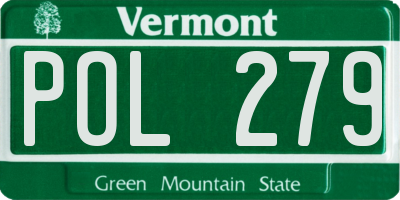 VT license plate POL279
