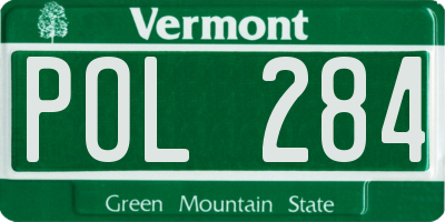 VT license plate POL284