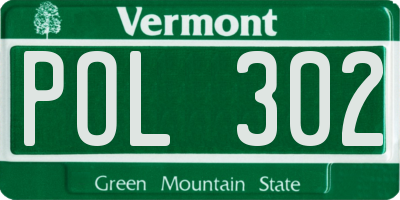 VT license plate POL302