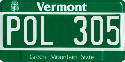 VT license plate POL305