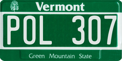VT license plate POL307