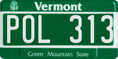 VT license plate POL313