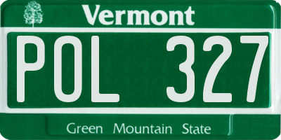 VT license plate POL327