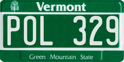 VT license plate POL329