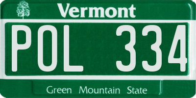 VT license plate POL334