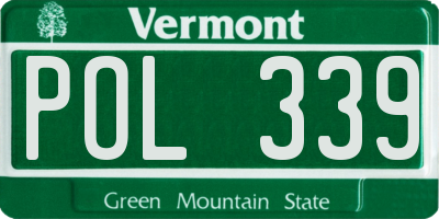 VT license plate POL339