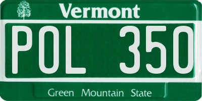 VT license plate POL350
