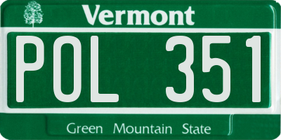 VT license plate POL351