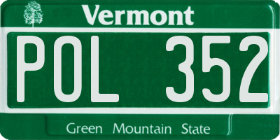 VT license plate POL352