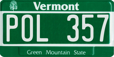 VT license plate POL357