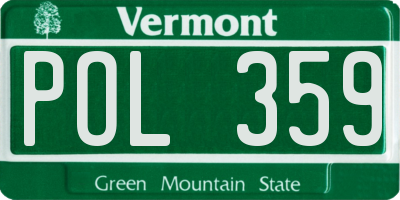 VT license plate POL359
