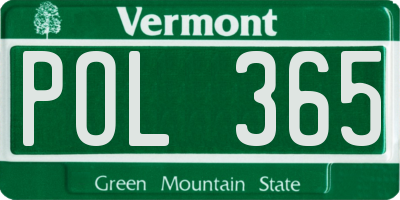 VT license plate POL365