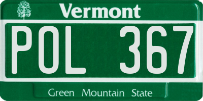 VT license plate POL367