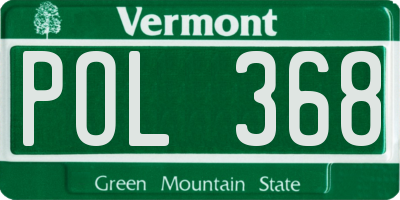 VT license plate POL368