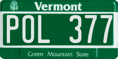 VT license plate POL377
