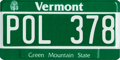 VT license plate POL378