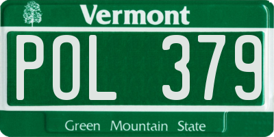 VT license plate POL379