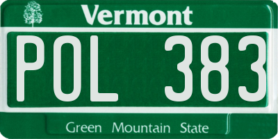 VT license plate POL383