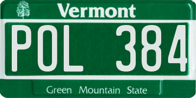 VT license plate POL384