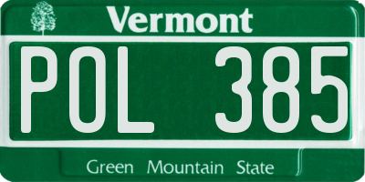 VT license plate POL385