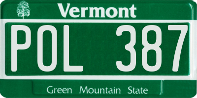 VT license plate POL387