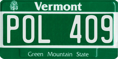VT license plate POL409