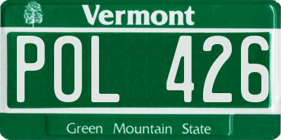 VT license plate POL426